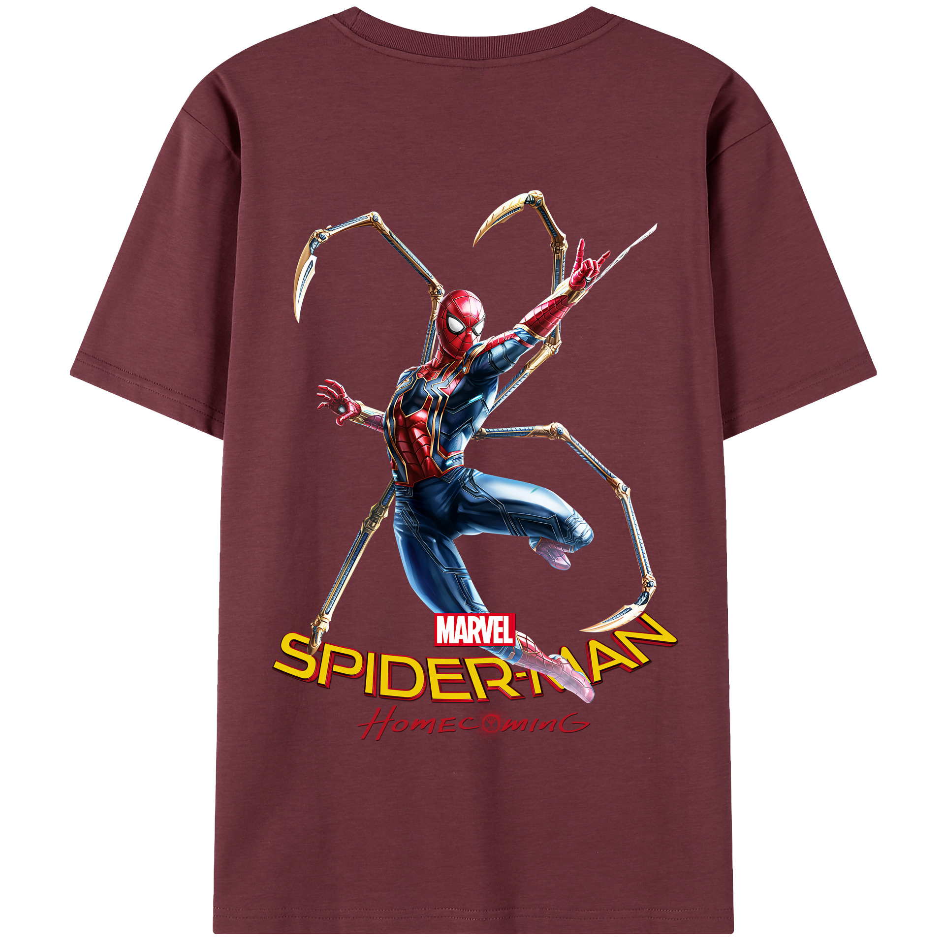 （画像用） Spider Man スパイダーマン 綿100％半袖Tシャツ（背面プリント）
